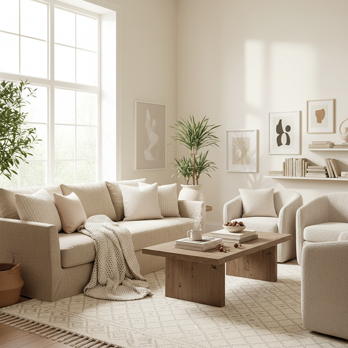 Creamy White Living Room